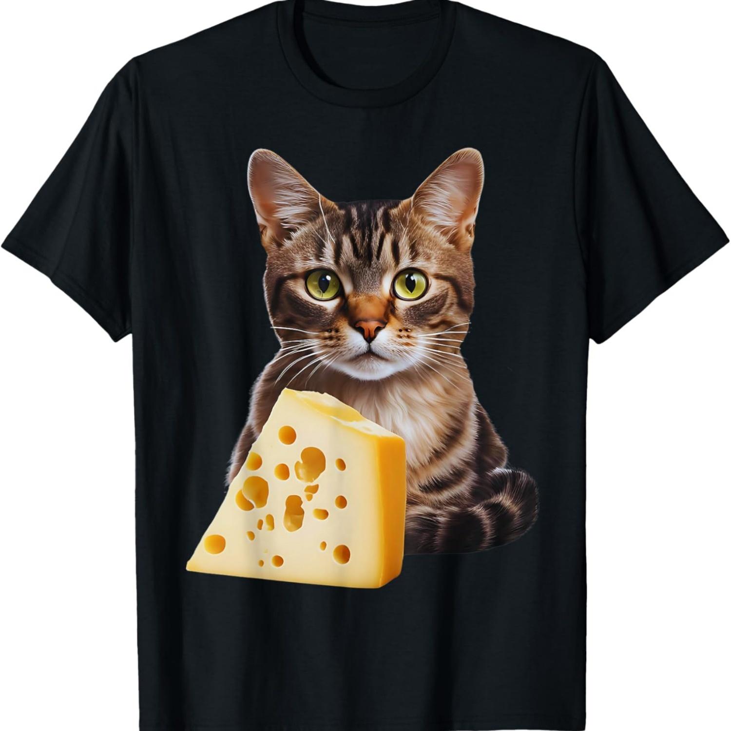 Just Want Some Cheese and Quiet Funny Cat Meme T-Shirt S чёрный
