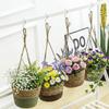 Handwoven Straw Hanging Basket Multi-Functional Woven Flower Basket Handmade Waterproof Macrame Plant Storage Basket Home Decor