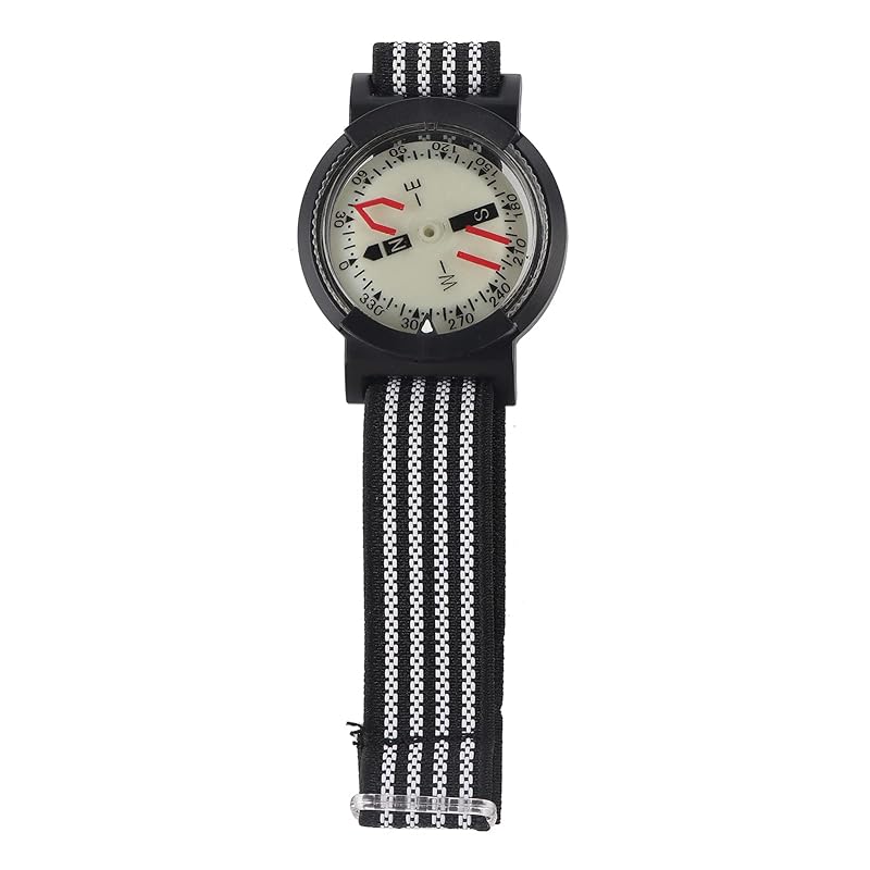 

compass watch wristwatch type Luminous dial design elasticity with adjustable strap lightweight waterproof compass outdoor camp diving perfect for