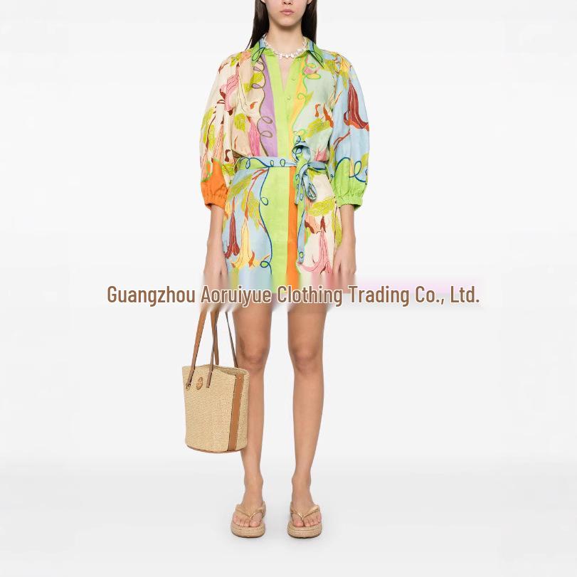 

Трендовое платье-кардиган с принтом в стиле арт на 2025 год - Европейская и американская мода XL лимонно-желтый