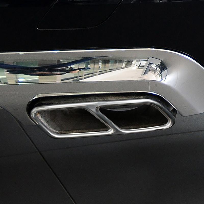 Car Tail Throat Frame Decoration Carbon Pattern Trim For Mercedes Benz GLK X204 CLS W218 2012-17 Exhaust Muffler Pipe Accessory
