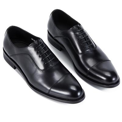 Modne męskie buty Oxford ze skóry naturalnej w stylu włoskim, klasyczne, oddychające, z licowej skóry bydlęcej, biznesowe buty wizytowe dla dżentelmenów