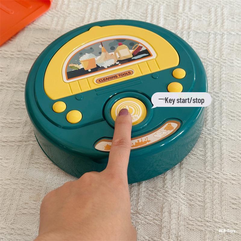 Children's Pretend Play Cleaning Toy Set - Sweeping Robot & Tools