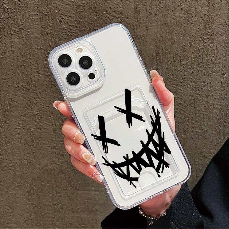 Držák na karty Silikonová peněženka Kapsa Pouzdro Pro iPhone 14 16 15 Max Infinix Note 30 Xiaomi 11T 13T 14T Samsung S23 S24 S25 Kryt Průhledný Nárazník na telefon