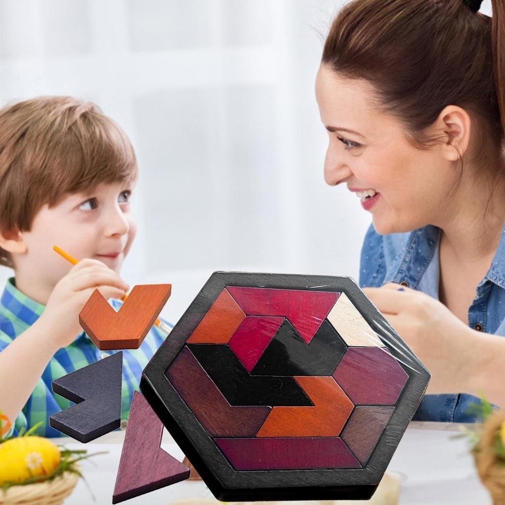 Funny Wooden Puzzle Brain Teaser Puzzles Set Geometric Block Logic IQS STEM Montessori Toy For Kid Adult Intelligence Challenges