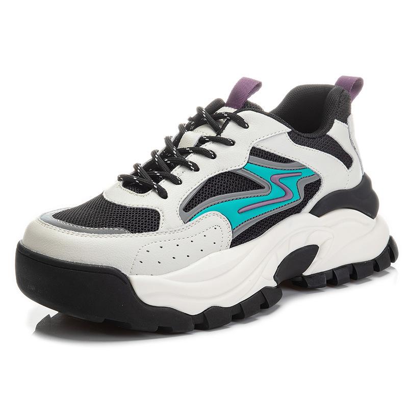 Chaussures femmes 2025 printemps nouvelles chaussures de sport running pour femmes chaussures de papa pour femmes plateforme rehaussante cuir chaussures pour femmes