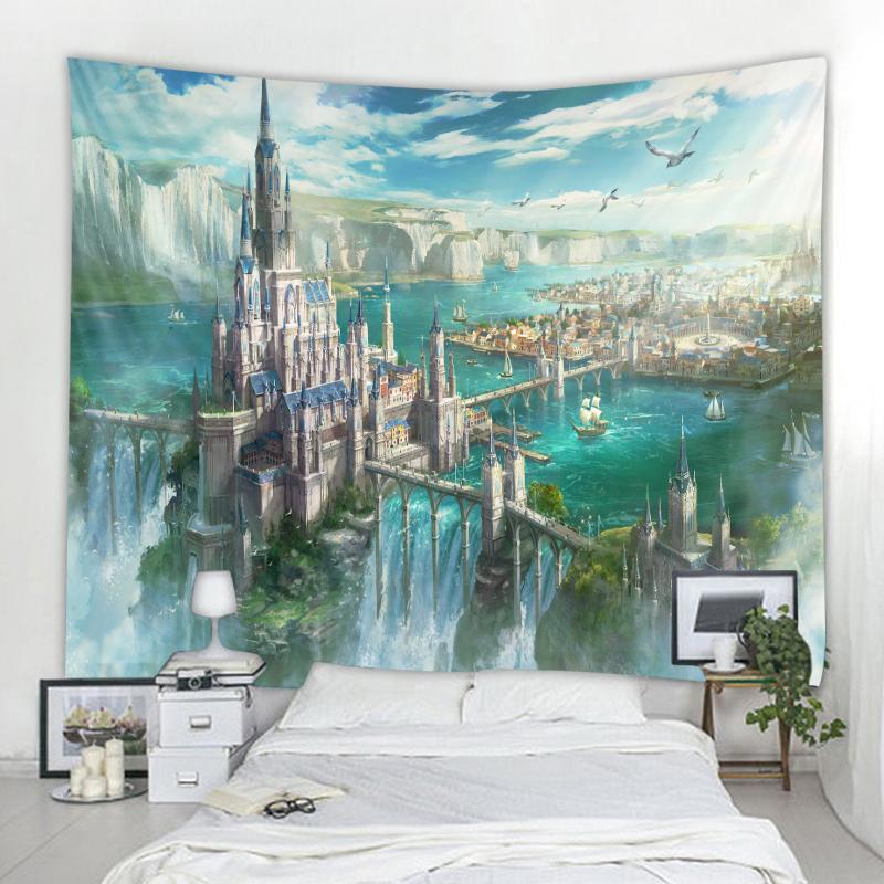 Castle Tapestry Beautiful Dreamy Castle Tapestry Bohemian Hippie Wall Mounted Tapestry Living Room Dormitory Decoration Tapestry