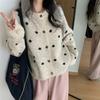 YYFS Damenmode Lässig Herbst Winter Polka Dot Print Langarm O-Ausschnitt Pullover