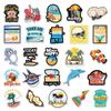 50 Ocean-Themed Children's Stickers: Cute Cartoon Animals for Suitcases, Diaries, Cars - Waterproof Decoration