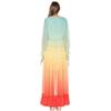 Frauen Sommer Bohemian Kleid Druck Farbverlauf Elegante Maxi Kleid Patchwork Regenbogen Farbe Party Kleid Rüschen Süße Vestidos