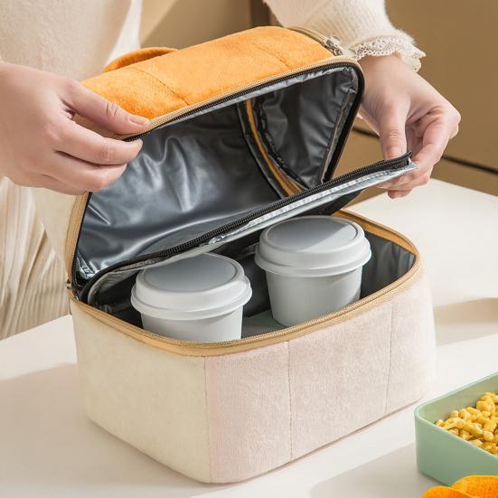 Commuter Lunch Bag with Adjustable Strap Double Layer Insulated Bag, Large Capacity Leakproof Thermal Cooler Food Storage for Work Water Resistant