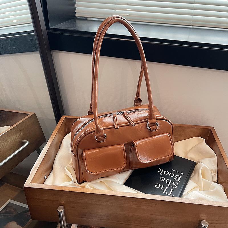 

Niche underarm bag women s summer new fashion tote bag versatile large-capacity commuter bag batch коричневый