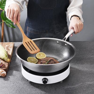 Wok en Acier Inoxydable Fabricant Poêles à Frire Antiadhésives avec Poignées Accessoires de Cuisine Pâtisserie Robuste Travail