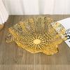 Metal Tray Hollowed-out Golden Lotus Leaf Fruit Platter Desktop Storage Container Folded Storage Trays Jewelry Dish
