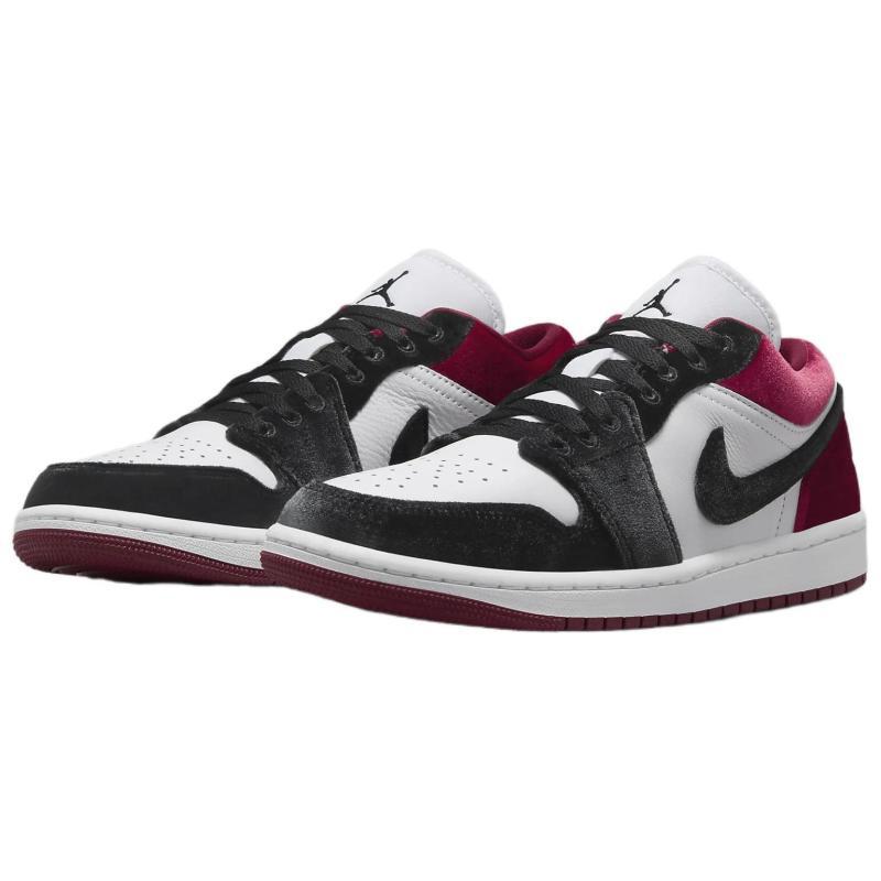Jordan 1 Low Se Samt Schwarz Zehenbereich Damen Jordan FZ3242-001