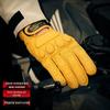 Dennis Vintage Cowhide Motorcycle Gloves - Breathable, Anti-Fall, Touchscreen, Four-Season Biker Riding Gear