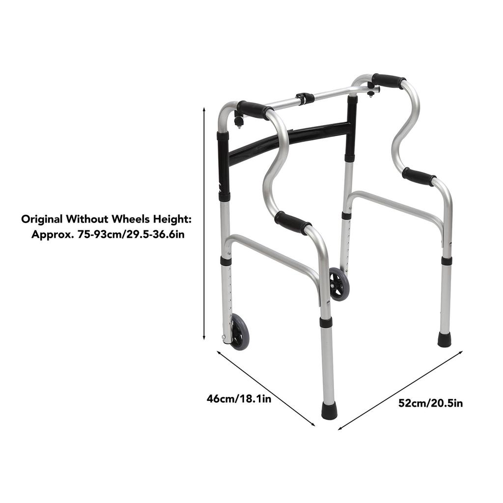Senior Folding Walker with Arm Support 8 Levels Height Adjustable Multiple Modes Portable Folding Walker for Disabled Elderly