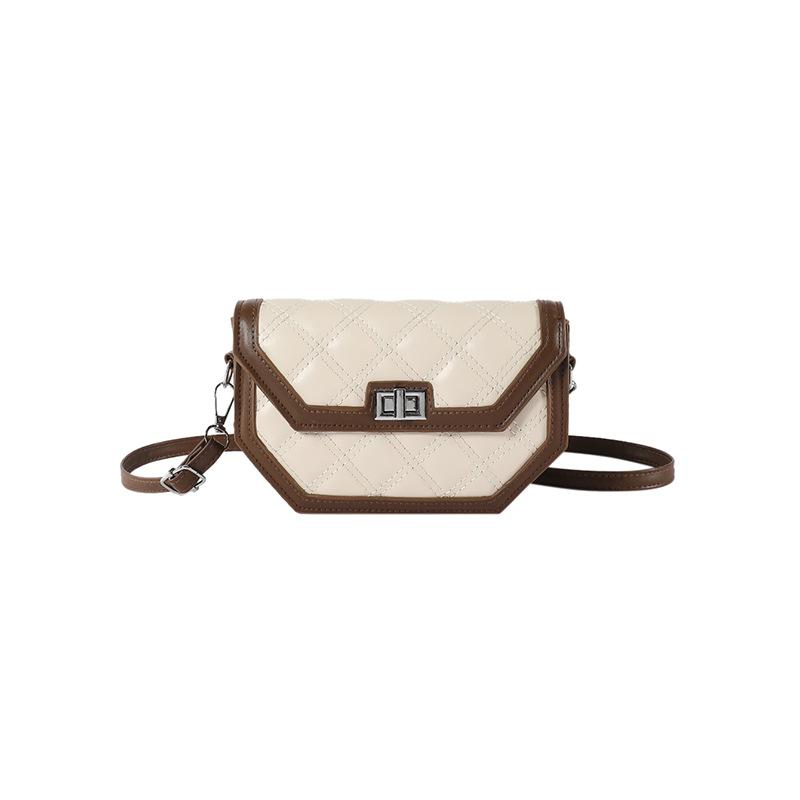 

New small bag women s 2024 popular new fashion messenger bag ins simple contrasting color diamond square bag