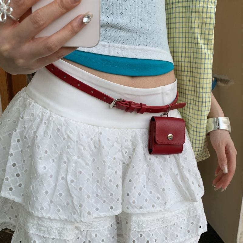 Adjustable PU Leather Waist Bag Belt Feature Detachable Mini Purse for Women Casual Outfit Accessory Solid Color Design