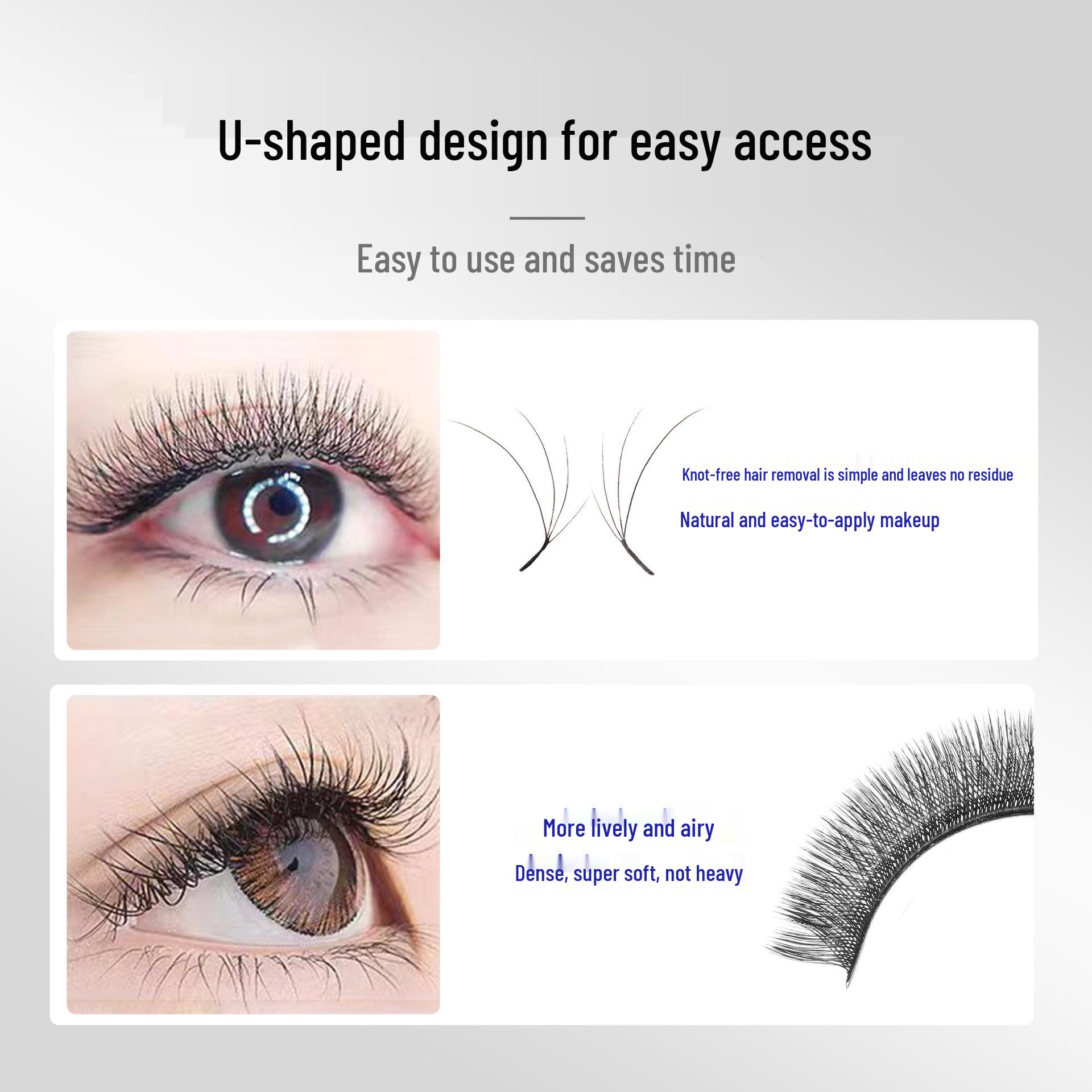 DeceMars 0.07 Soft Camellia Eyelash Extensions - Slanted, Dense, Four-Leaf Clover Design for Salons. 0.07mm C curl