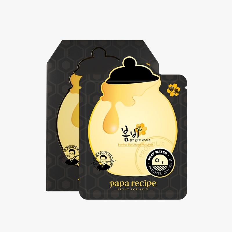 Papa Recipe Bombee Black Honey Sheet Mask Brightening & Firming Facial Mask 10 Sheets