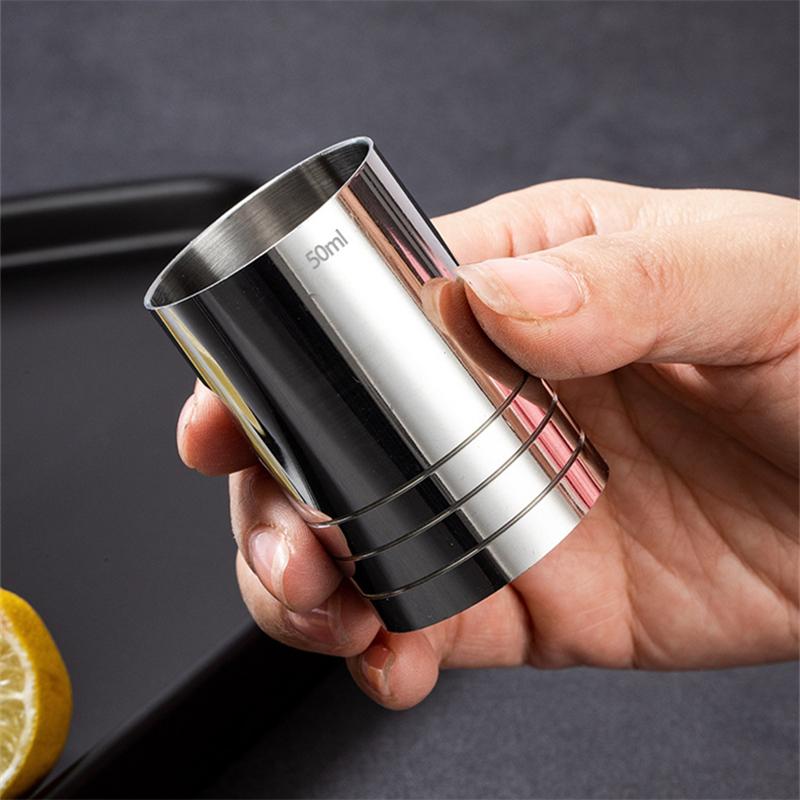 25/35/50ml Stainless Steel Measuring Cup Cylindrical Cocktail Ounce Jigger Wine Drink Measurer Bartending Bottle Bar Accessories