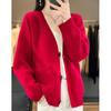 European Women's Winter Sweater - 100% Pure Wool Cardigan, Cashmere Knitwear, Short Coat