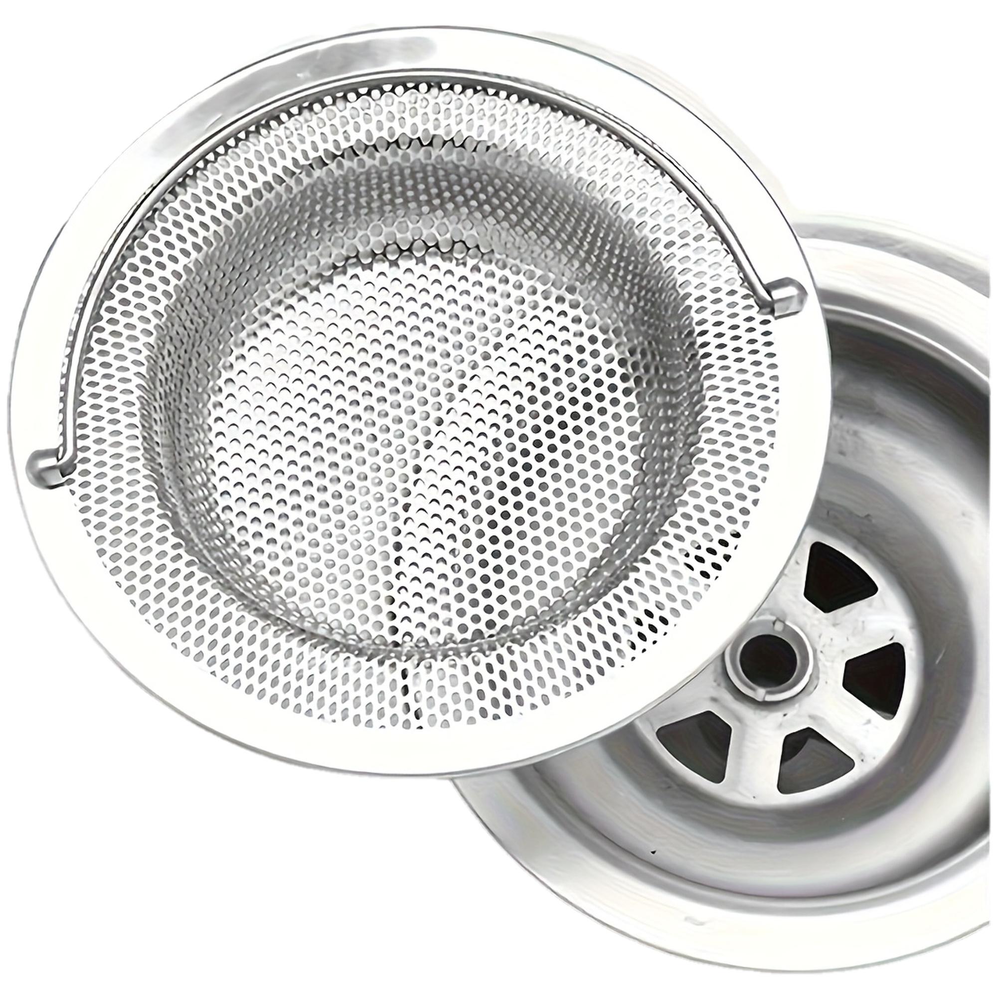

Stainless Steel Sink Filter with Handle Stainless Steel Anti-Rust Mesh Drain, Kitchen & Bathroom Sink, Easy-Clean Clog-Resistant Design 1pc