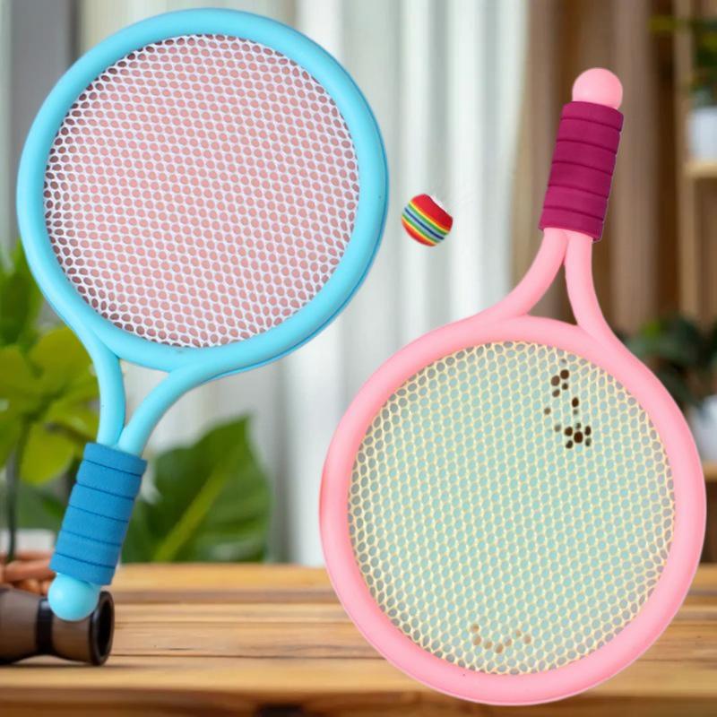 1 Set Lightweight Children Tennis Badminton Racquets Kids Rackets Kit Parent Child Interactive Toys