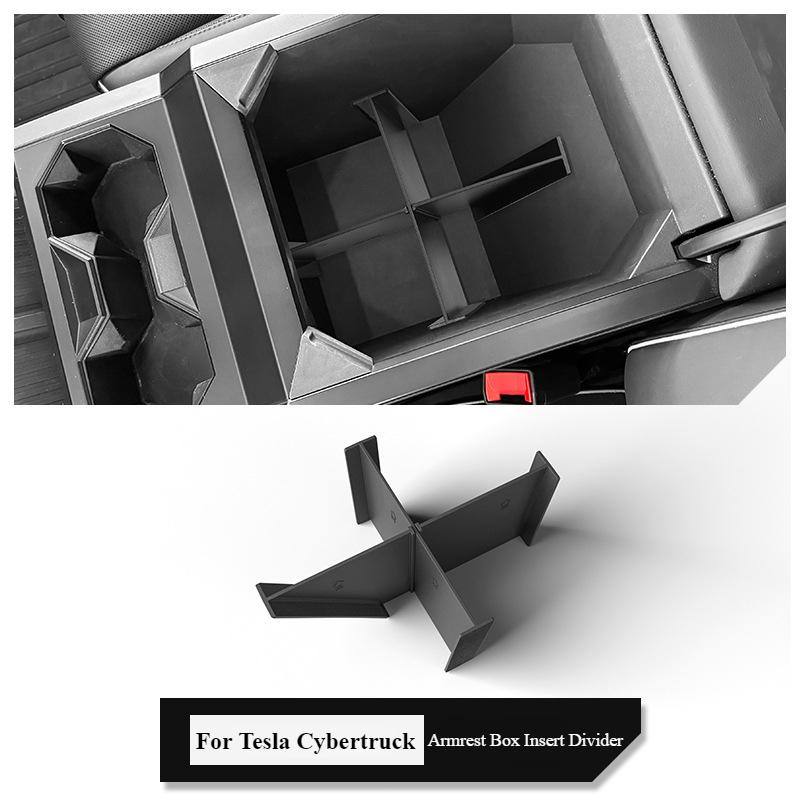 For Tesla Cybertruck 2025 Armrest Box Storage Partition Center Console Insert Divider Organizer Partition Plates Storage Holder