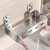 Stainless Steel Adhesive Wall-Mounted Bathroom Shelf
