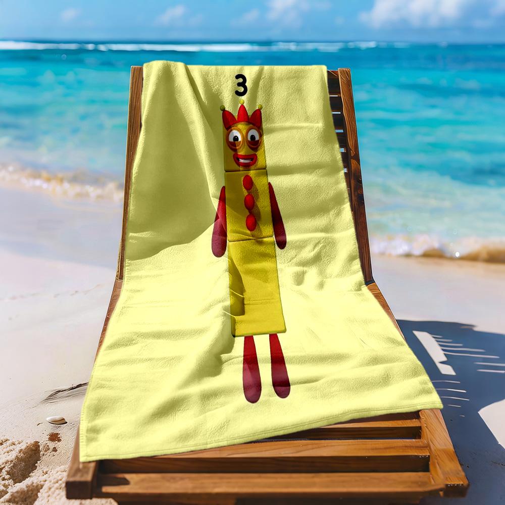 Numberblocks Beach Towel Super Soft Microfiber Quickdry Fabric Comfortable Lightweight Suitable For Swimming Gym Camping Yoga Vacation