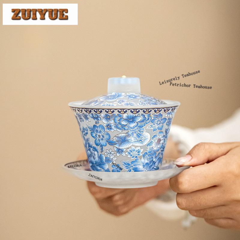 180ml Farbiges Emaille Kristallglas Gaiwan Kreative Teekanne Teeschale Mit Deckel Set Teezubereitung Abdeckung Schale Trinkgeschirr Verzierungen