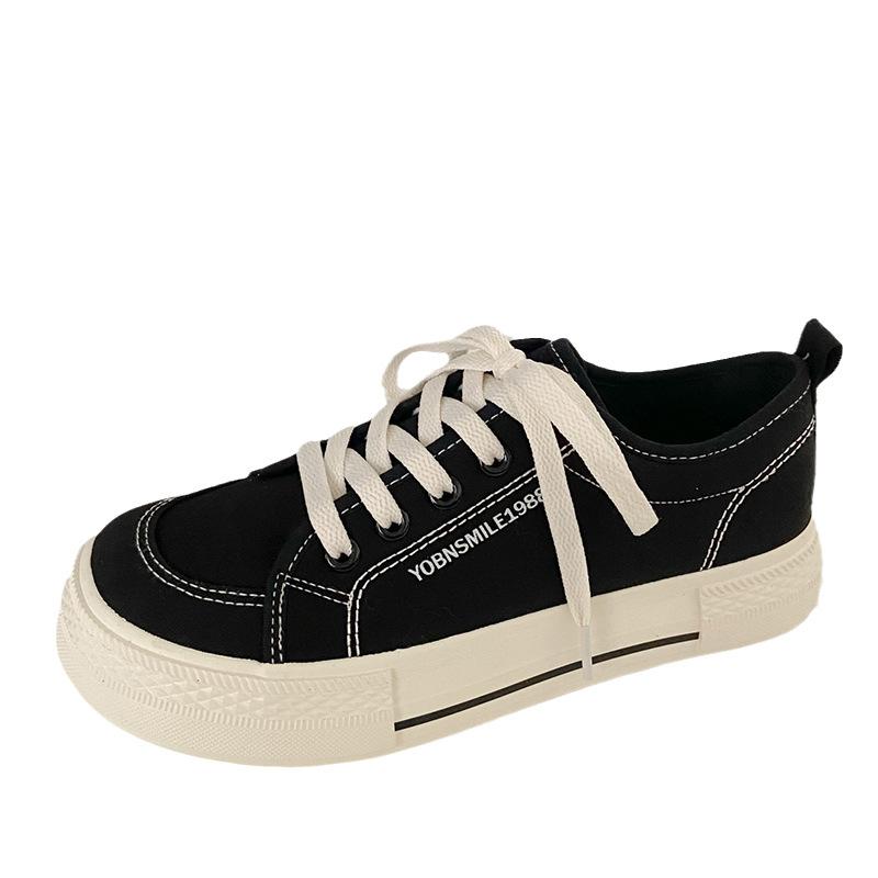 

GD36 низкие весенние эспадрильи женские ретро гонконгский стиль ulzzang универсальные 2024 новые студенческие корейские туфли для сноуборда 35 чёрный