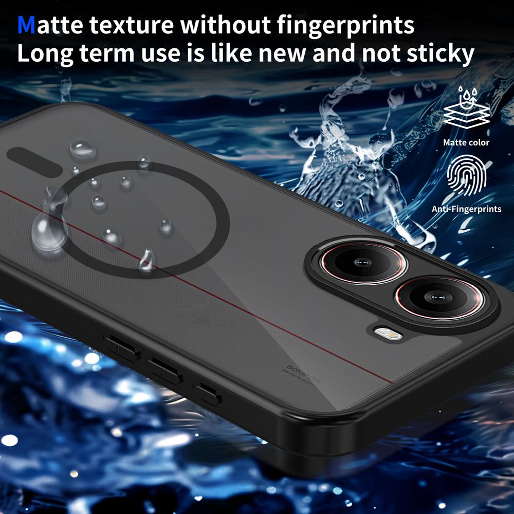 KEYSION Magnetic Phone Case for for Xiaomi POCO X8 Pro Silicone+PC Matte Translucent Clear Shockproof Back Cover for POCO X8 Pro