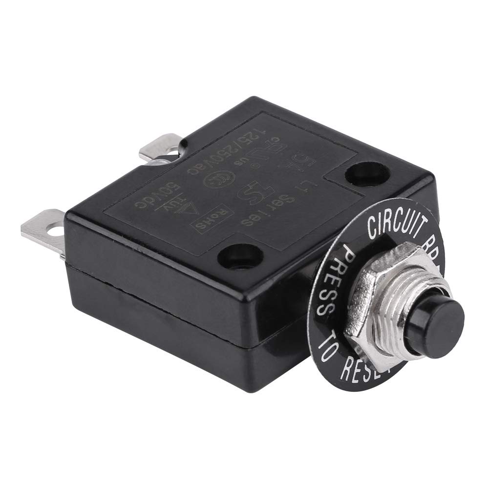 Thermal Circuit Breaker, Circuit Breaker 5A 8A 10A 15A 18A 20A 30A Optional Reset Thermal Switch, 125-250V AC 50V DC Over Current Overload Protector