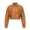 Spring Autumn New Women's Loose Casual Leather Jacket Long Sleeve Single-breasted Short Lapel Fashion Western Style Outerwear