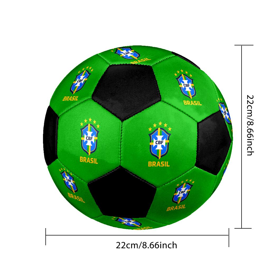 SIZE 5 Brazil National Football Team Soccer Ball Colorful All Ages Machine Stitched PVC Competition Ready Durable High-Bounce