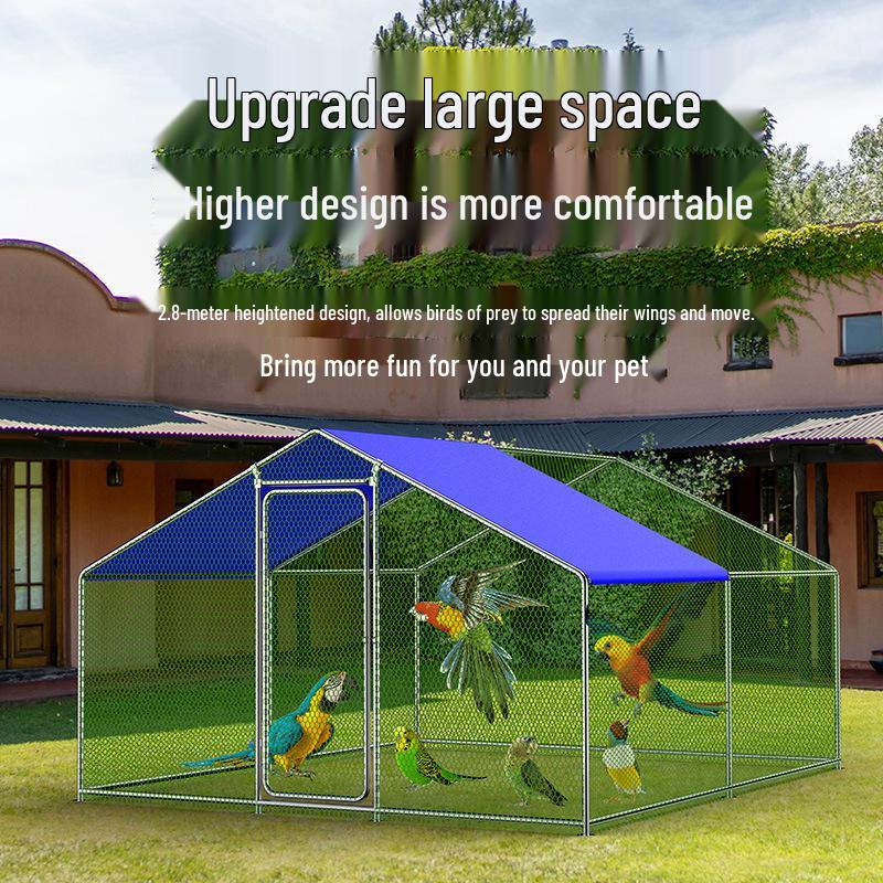 Large Outdoor Pigeon & Chicken Coop, Rabbit/Dog Pet Cage with Anti-Weasel Iron Net