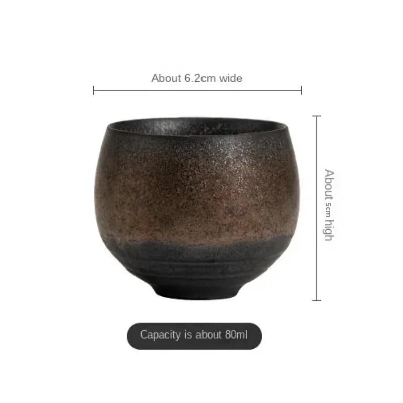 1 stk Japansk Stil Håndlaget Steingods Tekopp Kung Fu Tesett Tekopp Liten Enkeltkopp Antikk Stil Stille Vei Kopp Skål Tekopp