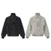Magic Bear 2026 Winter Washed Distressed Cotton Padded Jacket Couple Streetwear Loose Fit Stand Collar Zip Up