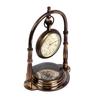 Decorative Table Clock with Antler Design, Desk Clock with Stand, Elegant Home and Office Decor Clock with Compass