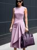 Abiti da Donna Eleganti Monocolore con Scollo a Barca Spacco Formali da Festa Bodycon Elegante