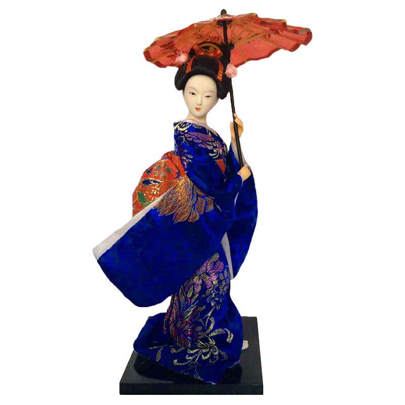 

9-Inch Japanese Geisha Paper Doll in Kimono - Restaurant Decoration Ornament