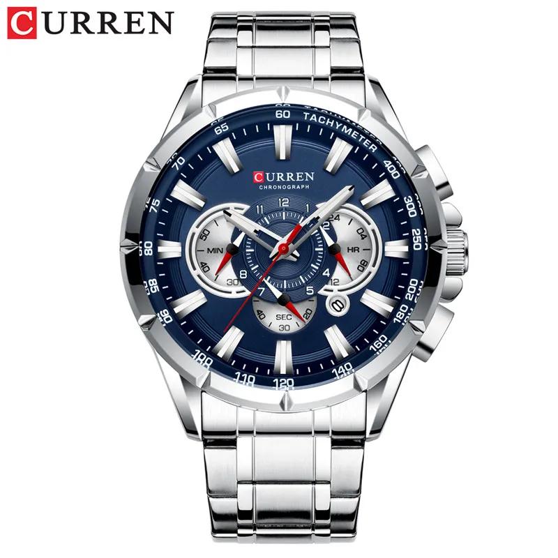 CURREN Mode Homme Montre-Bracelet Étanche Chronographe Montre Homme Militaire Marque Supérieure Luxe Acier Inoxydable Sportive Horloge Mâle 8363
