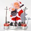 Electric Musical Reindeer Pull Cart Santa Figurine Christmas Decoration Table Decor Toy For Kids Holiday Stocking Stuffer Gift