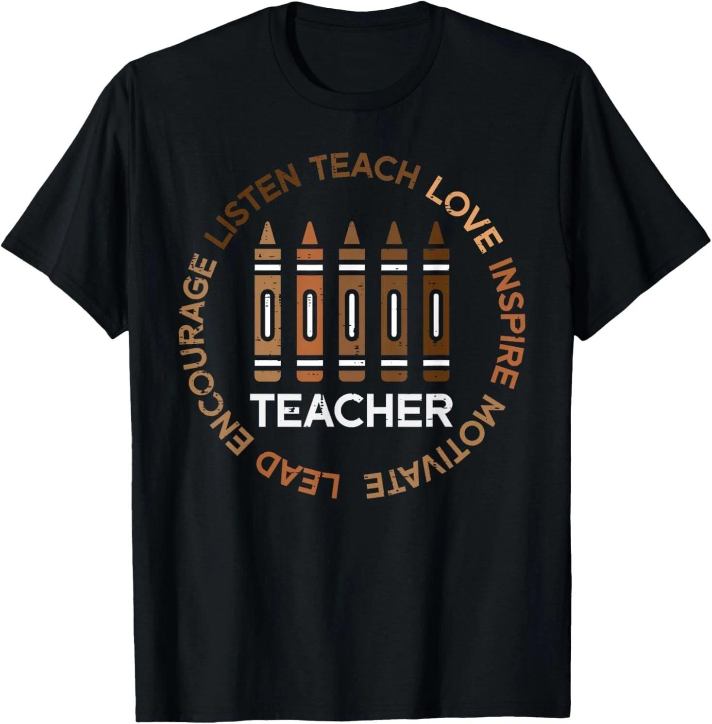 Black History Teacher Teach Love African American Men Women T shirt 4XL