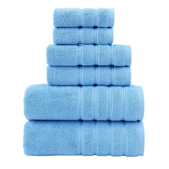 6 Pcs/Set Towel Set Includes 2 Bath Towels 2 Hand Towels 2 Washcloths Different Size Highly Absorbent Cotton Anti-Shrinkage Home Hotel Kitchen Towels