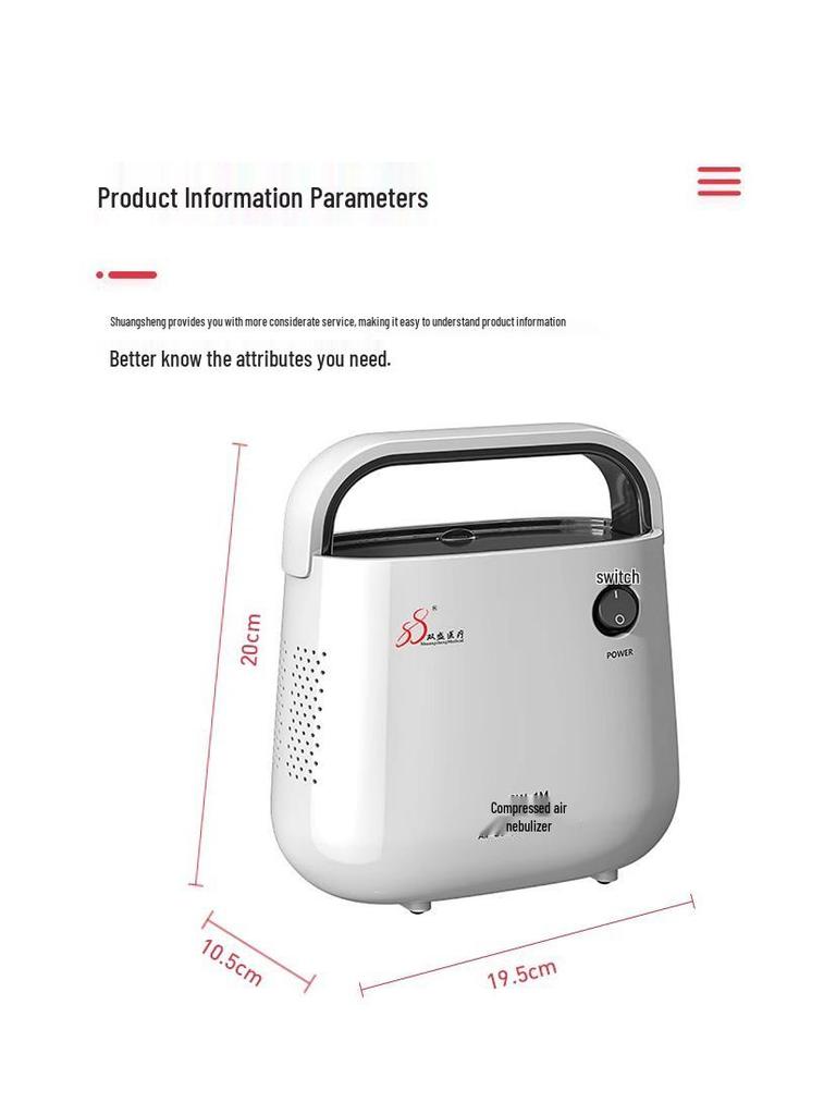 ShuangSheng SW-1M Home Nebulizer for All Ages - Compressor Air System