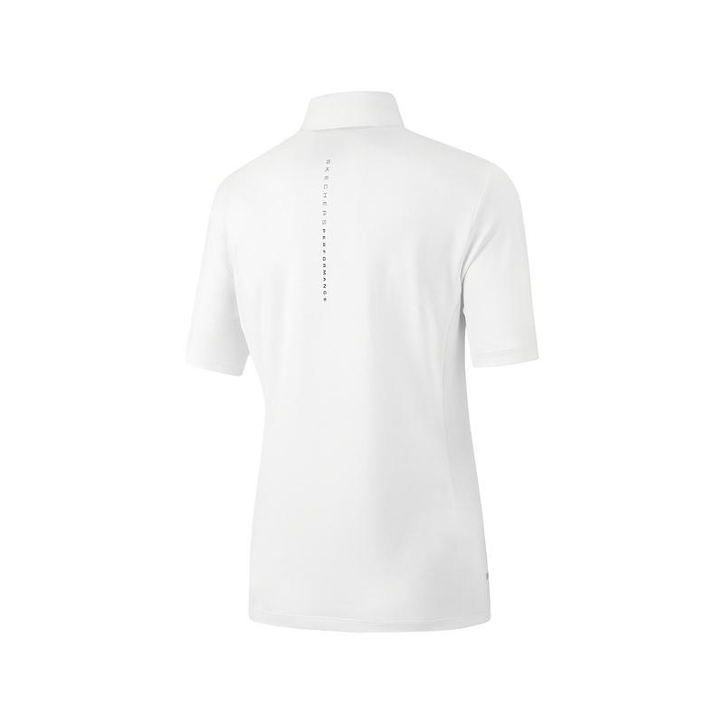 Skechers Solid Quick-Dry Breathable Knitted Polo Shirt Women Tops Bright-White P223W063-0019